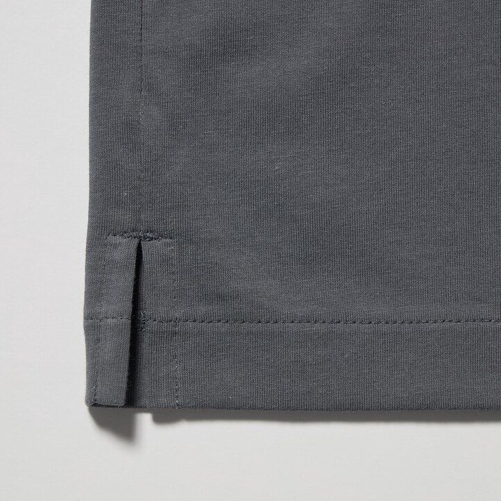 moška polo majica uniqlo airism skipper collar siva