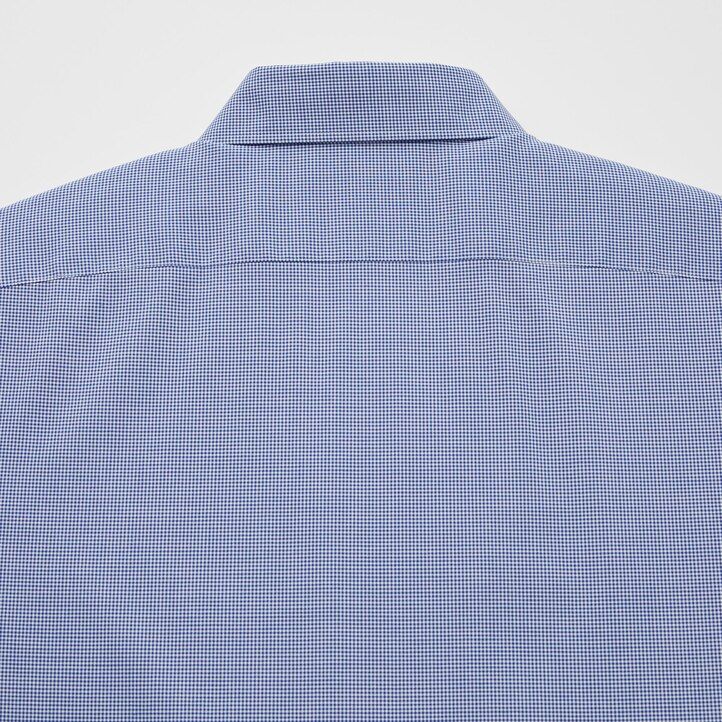 modre moške srajce uniqlo easyre stretch slim fit s pol-izrezanim ovratnikom