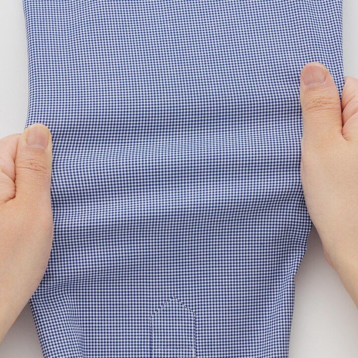 modre moške srajce uniqlo easyre stretch slim fit s pol-izrezanim ovratnikom