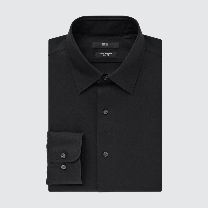moška majica uniqlo super non iron slim fit z običajnim ovratnikom bela