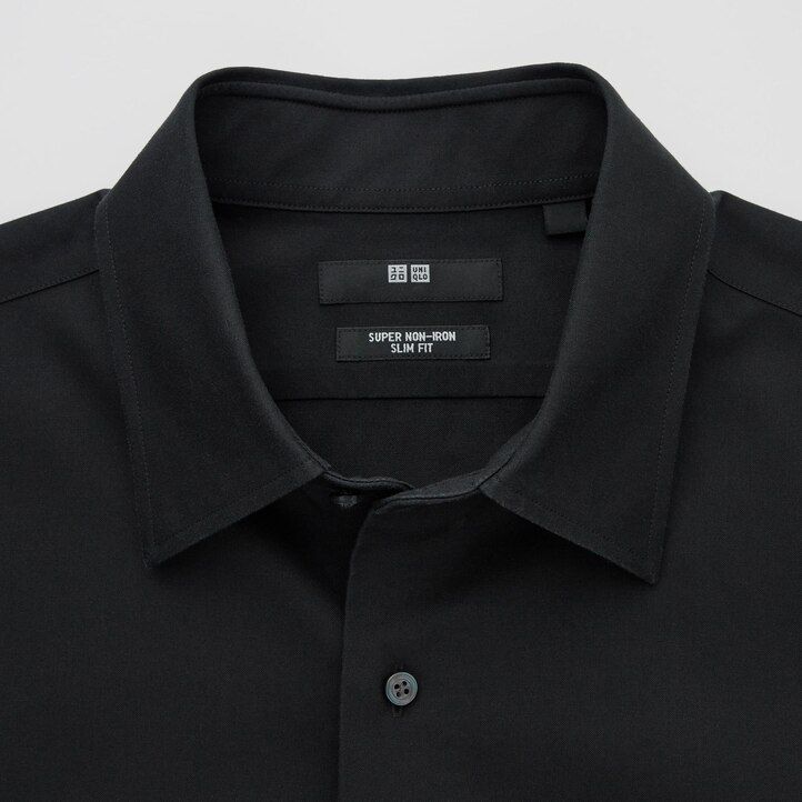moška majica uniqlo super non iron slim fit z običajnim ovratnikom bela