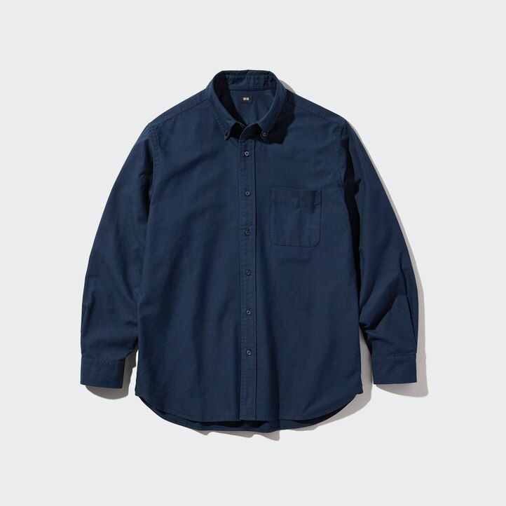 moške srajce uniqlo regular fit oxford z običajnim ovratnikom bele barve