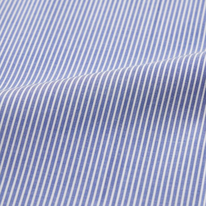 modre moške srajce uniqlo easyre stretch slim fit s črtastim pol-izrezanim ovratnikom