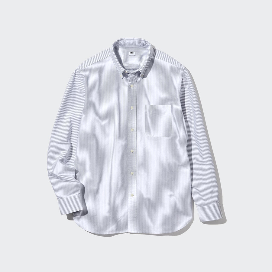 moške črtaste oxfordske srajce uniqlo regular fit
