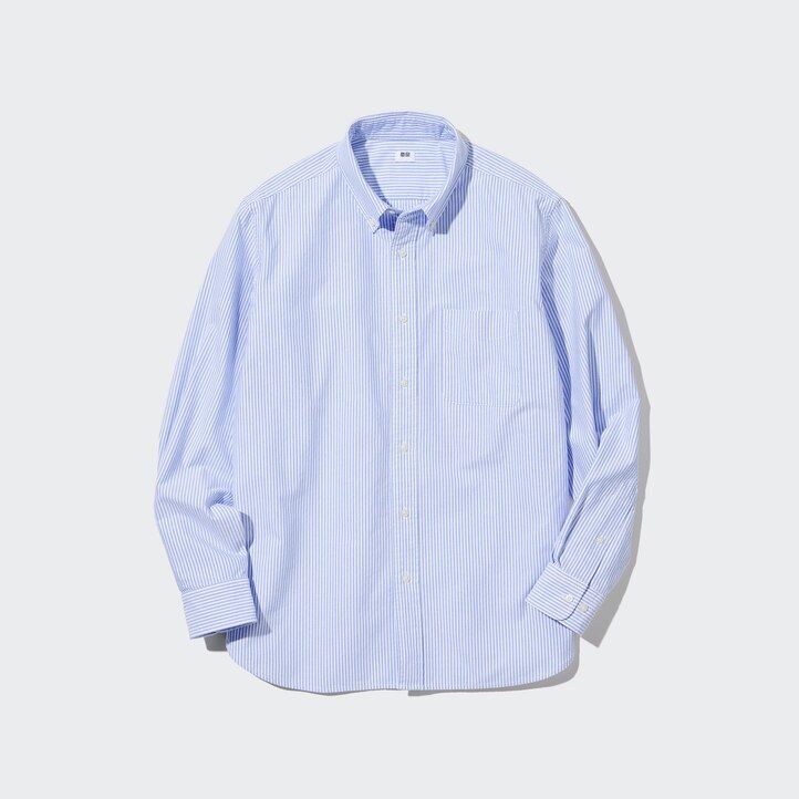 moške črtaste oxfordske srajce uniqlo regular fit
