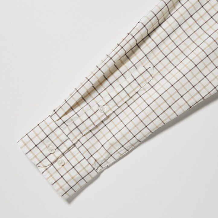 moške srajce uniqlo extra fine cotton broadcloth regular fit z ovratnikom in gumbi bele barve