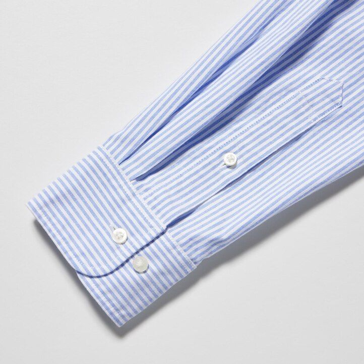 moške srajce uniqlo slim fit s črtastim vzorcem oxford zelene