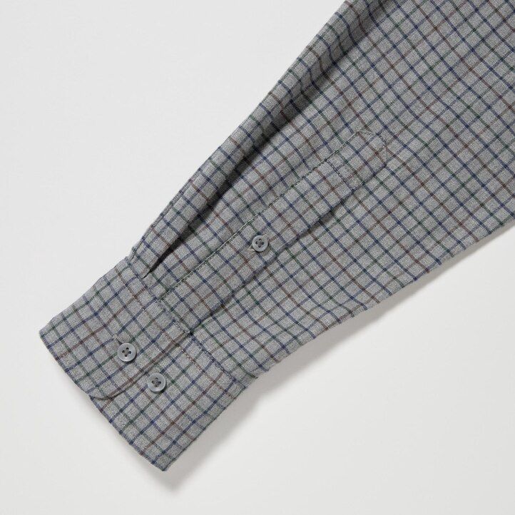 moške srajce uniqlo flanel regular fit z ovratnikom in gumbi bele barve