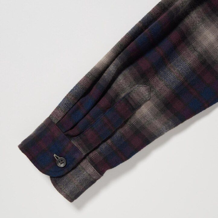 moške srajce uniqlo flannel regular fit s karirastim ovratnikom bordo