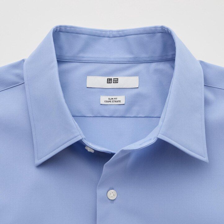 moška majica uniqlo easyre broadcloth stretch slim fit z običajnim ovratnikom bela