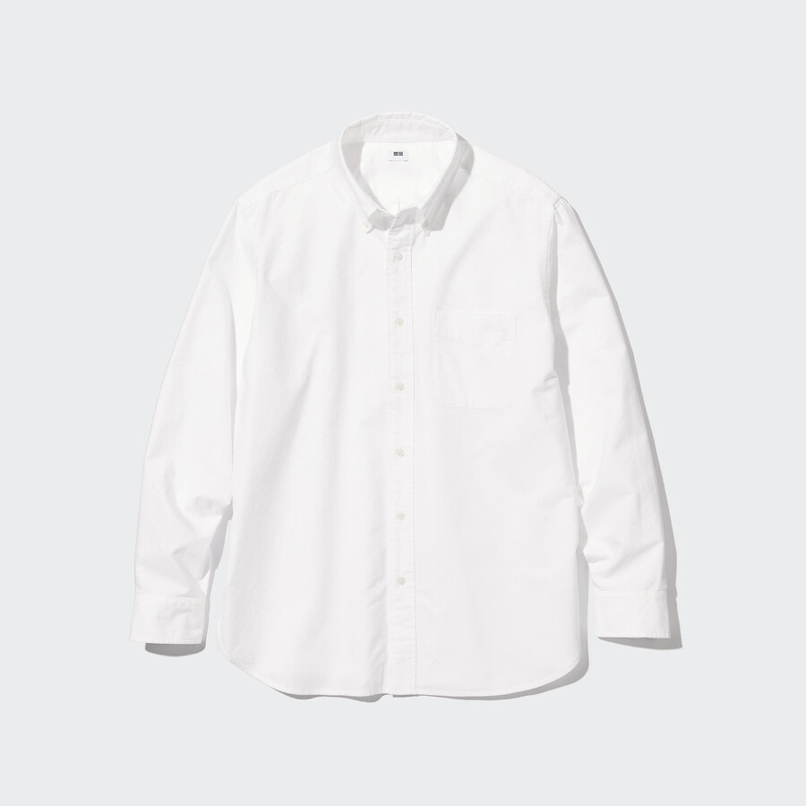 moške bele oxfordske srajce uniqlo regular fit