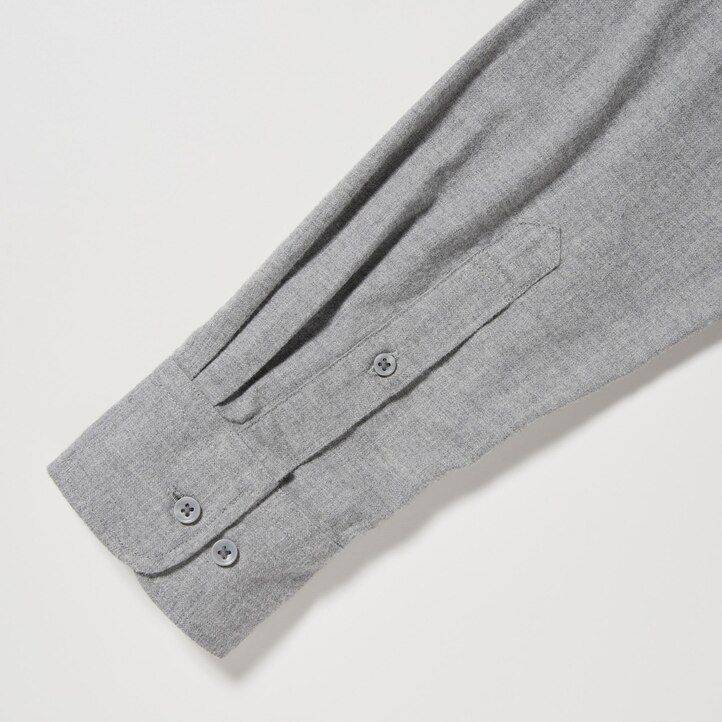 moške srajce uniqlo flannel regular fit z gumbi in ovratnikom bele barve