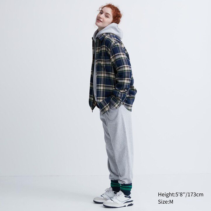 moške srajce uniqlo flannel regular fit s karirastim ovratnikom modre barve