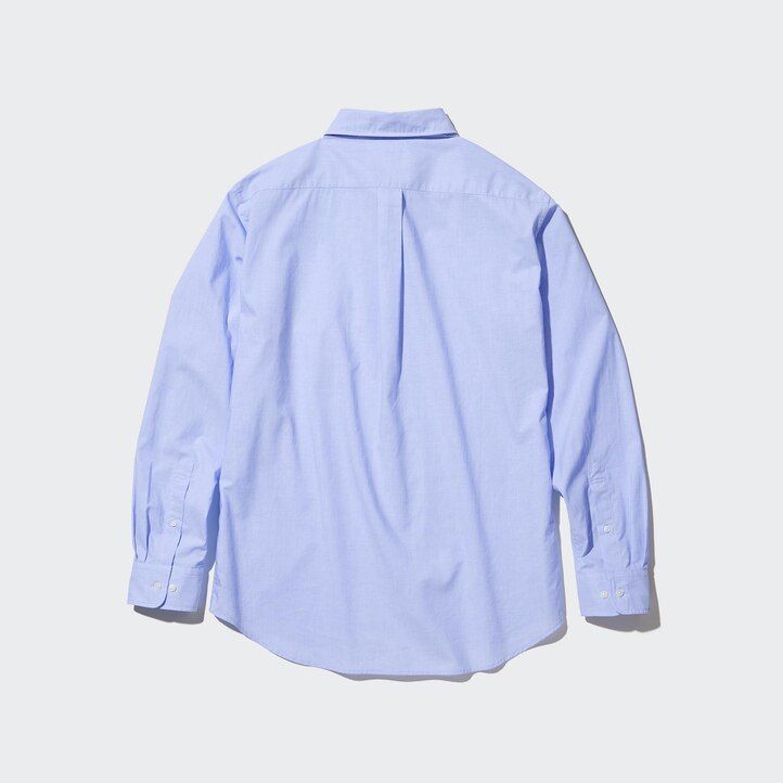 moške srajce uniqlo extra fine cotton broadcloth regular fit z ovratnikom na gumbe bele barve