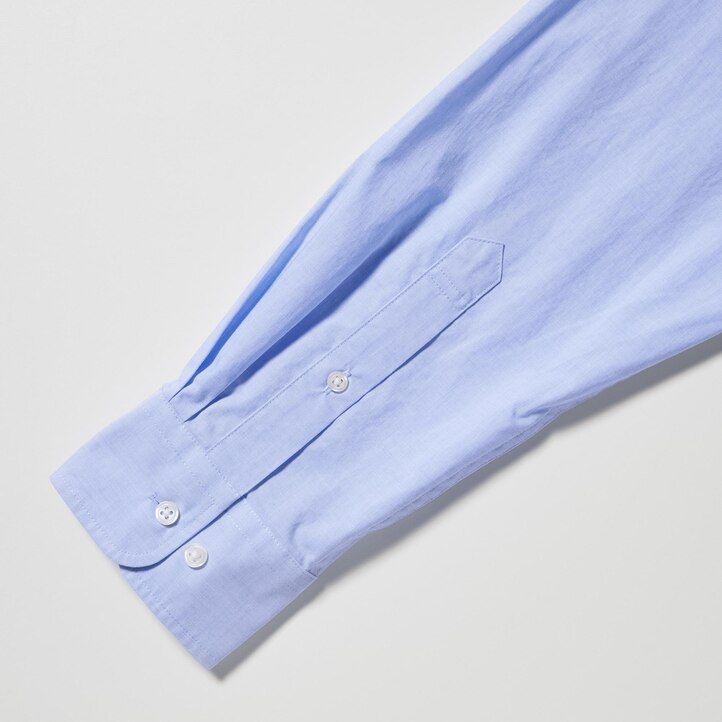 moške srajce uniqlo extra fine cotton broadcloth regular fit z ovratnikom na gumbe bele barve