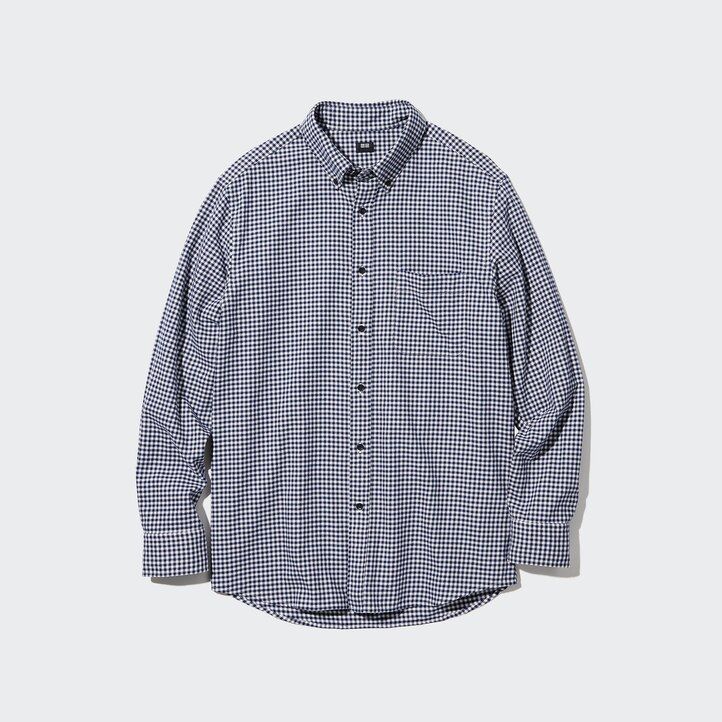 moške rdeče flanelaste srajce uniqlo regular fit z ovratnikom in gumbi
