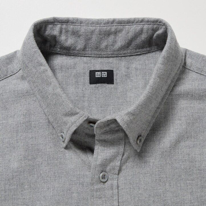 moške srajce uniqlo flannel regular fit t-shirt olivno modre barve