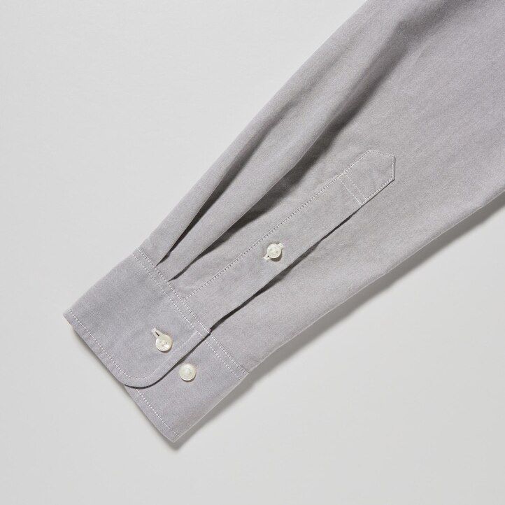 moške srajce uniqlo slim fit oxford sive barve