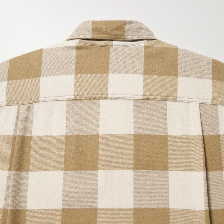 moške flanelaste kariraste srajce uniqlo bež barve