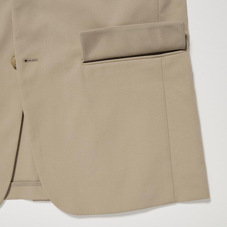 bež moške ultra lahke obleke uniqlo airsense