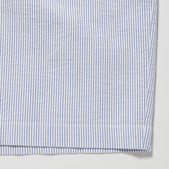 moške hlače uniqlo dry stretch seersucker easys modre barve