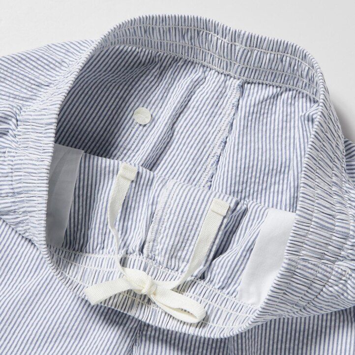 moške hlače uniqlo dry stretch seersucker easys modre barve