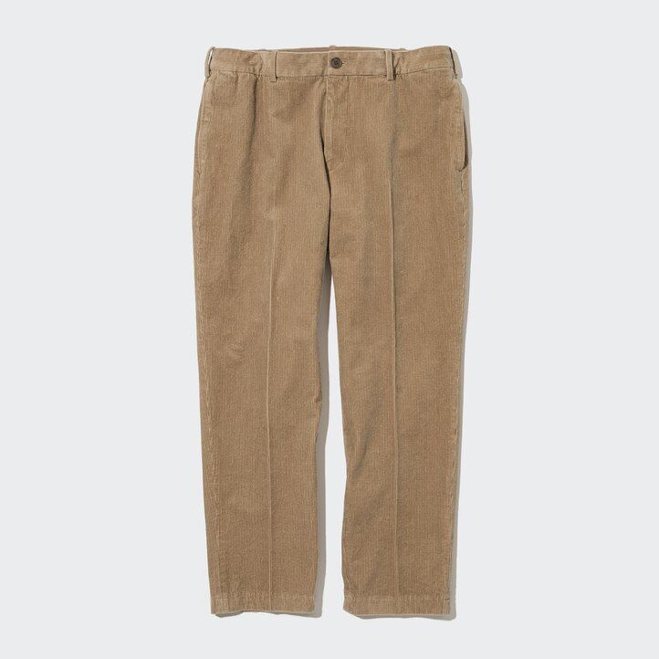 moške hlače uniqlo smart corduroy do gležnjev bež barve
