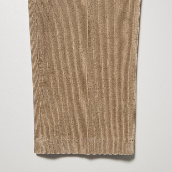 moške hlače uniqlo smart corduroy do gležnjev bež barve