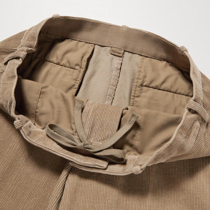 moške hlače uniqlo smart corduroy do gležnjev bež barve