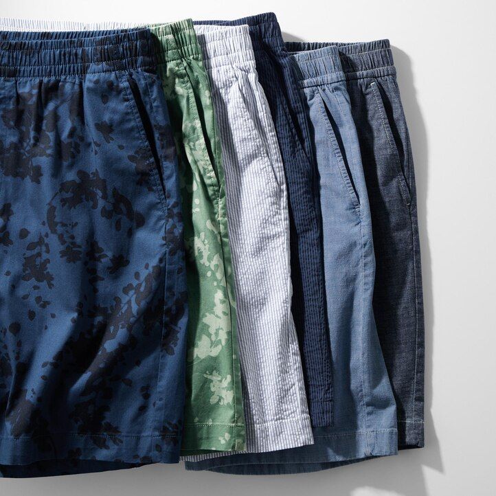 moške hlače uniqlo dry stretch z vzorcem listov easys zelene barve