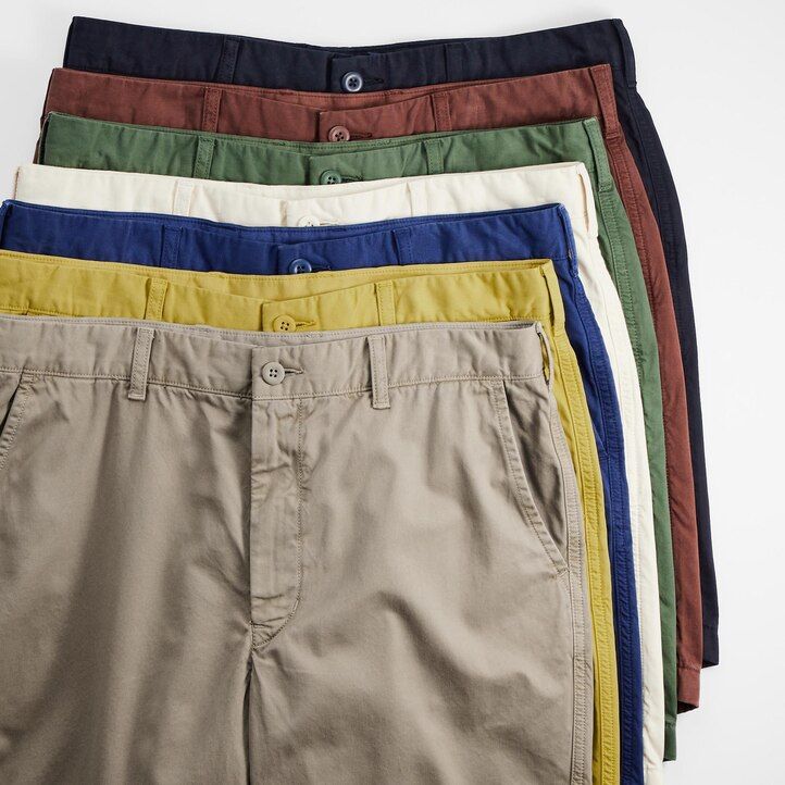 rumene moške chino hlače uniqlo
