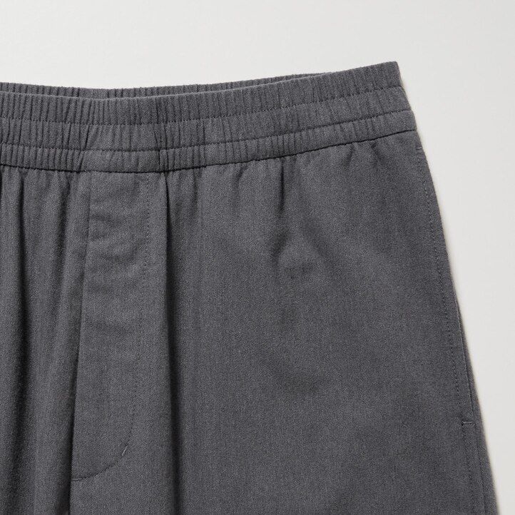 moške flanelaste hlače uniqlo easy do gležnjev sive