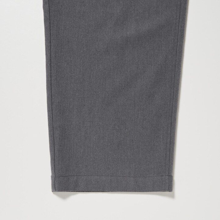 moške flanelaste hlače uniqlo easy do gležnjev sive