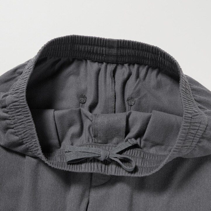 moške flanelaste hlače uniqlo easy do gležnjev sive