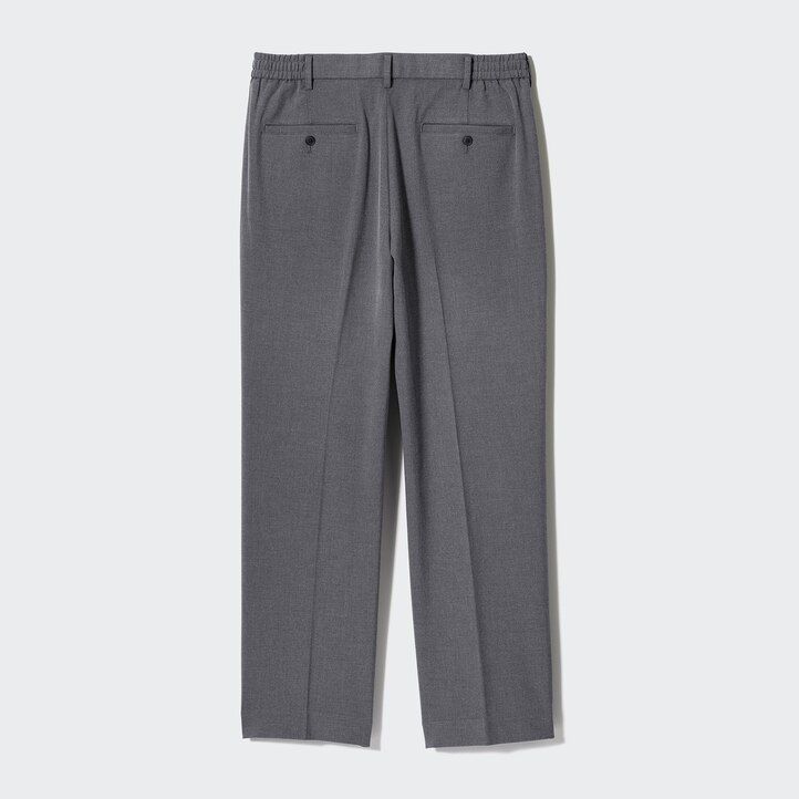 moške sive nabrane široke hlače uniqlo