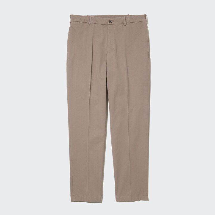 moške hlače uniqlo smart cotton do gležnjev bele barve
