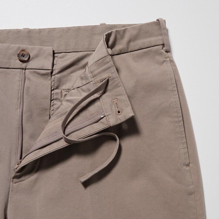 moške hlače uniqlo smart cotton do gležnjev bele barve