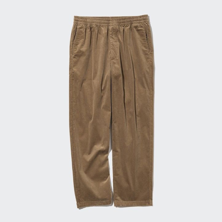 moške hlače uniqlo corduroy easy do gležnjev črne