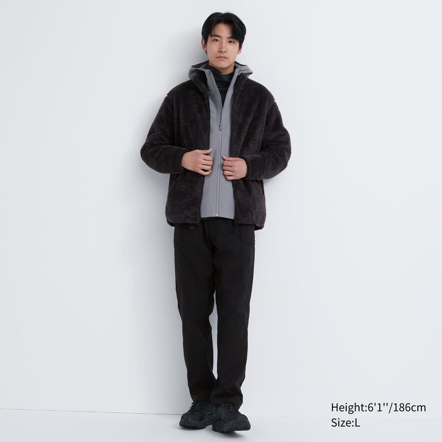 Črne moške hlače uniqlo heattech s toplo podlogo