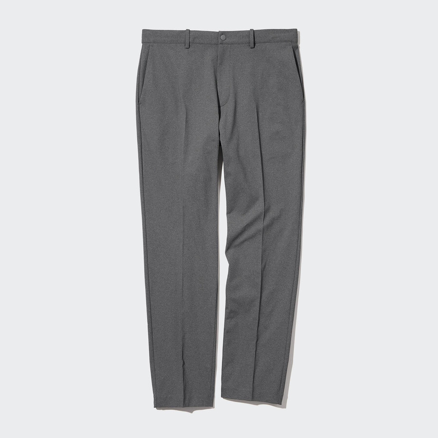 moške uniqlo smart ultra stretch hlače do gležnjev sive