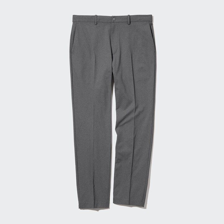 moške uniqlo smart ultra stretch hlače do gležnjev sive
