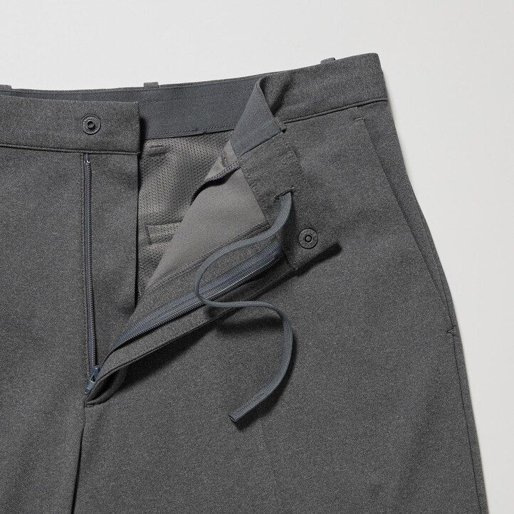 moške uniqlo smart ultra stretch hlače do gležnjev sive