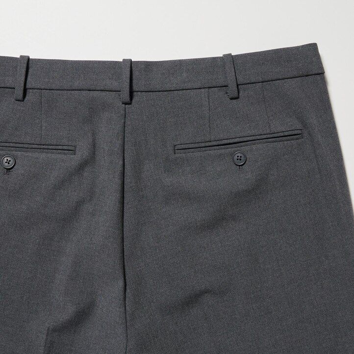 moške hlače uniqlo smart z volno sive barve do gležnjev