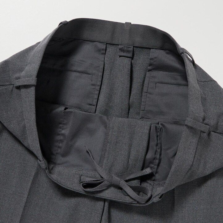 moške hlače uniqlo smart z volno sive barve do gležnjev