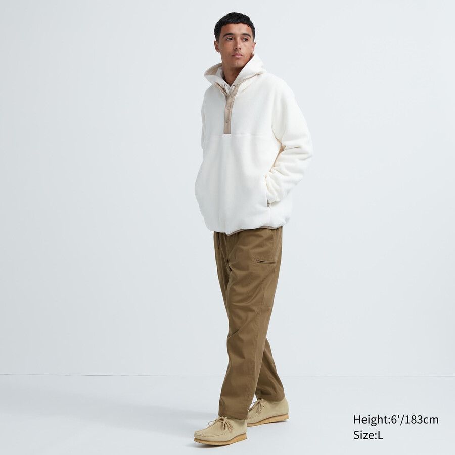 rjave moške hlače uniqlo heattech s toplo podlogo