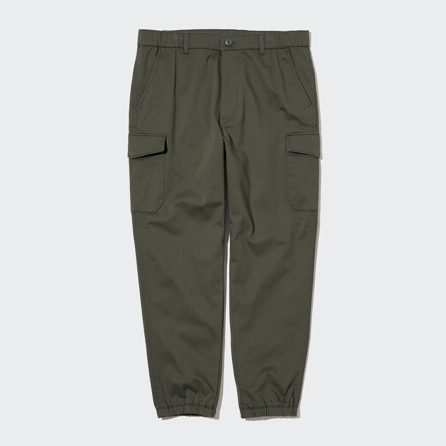 moške hlače uniqlorgo jogger olivne barve