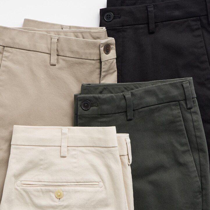 Črne moške chino hlače uniqlo slim fit