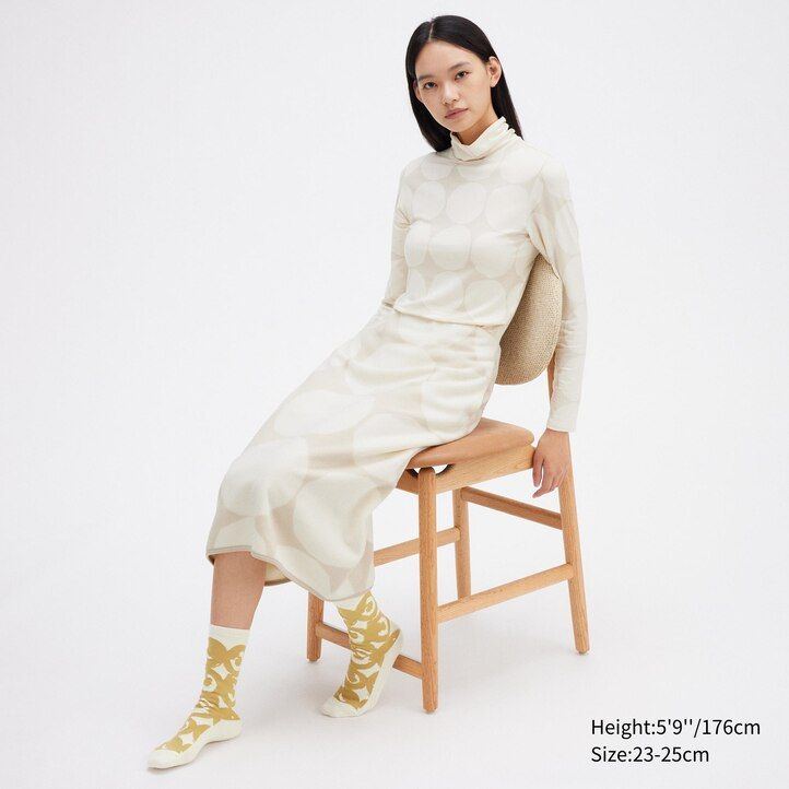 Črne termalne nogavice uniqlo heattech za ženske