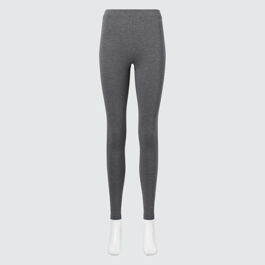 Ženske termo nogavice uniqlo heattech extra warm iz bombaža temno sive
