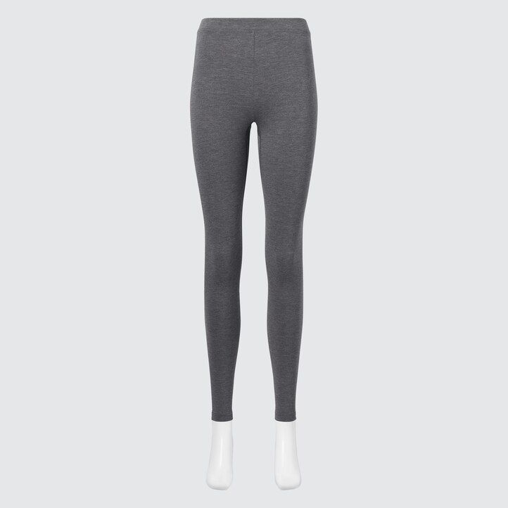 Ženske termo nogavice uniqlo heattech extra warm iz bombaža temno sive
